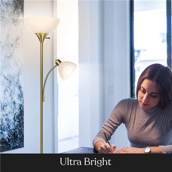 Sky Dome Plus LED Floor lamp,Torchiere Super Bright Floor Lamp with Reading Lamp - Picture 6 of 7